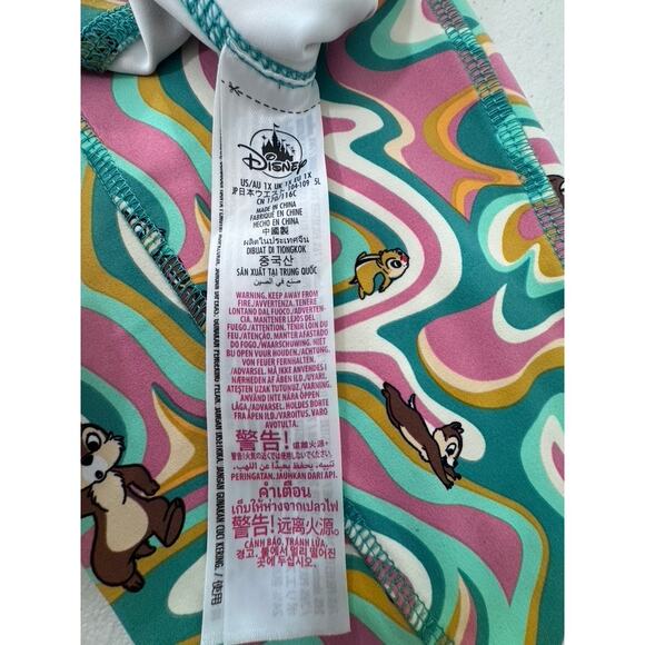 "DISNEY" Leggings Chip & Dale Swirl Multicolor SZ 1X Workout Gym Exercise Yoga - Picture 7 of 12